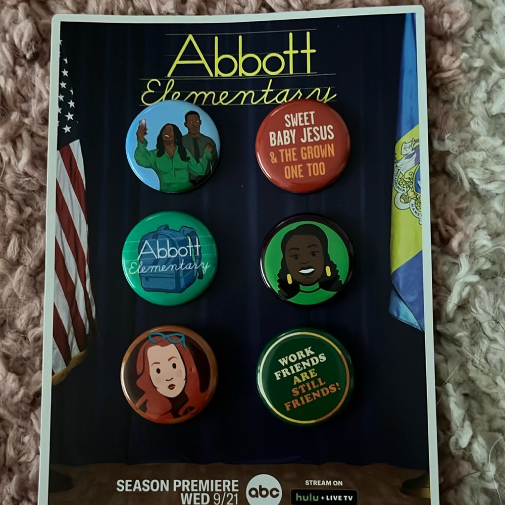 Abbott Elementary San Diego comic con pins